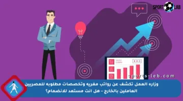 وزارة العمل تكشف عن رواتب مغرية وتخصصات مطلوبة للمصريين العاملين بالخارج – هل أنت مستعد للانضمام؟